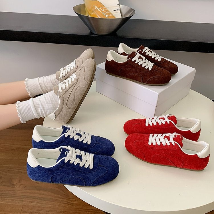 Spring & Autumn New Arrival Anti-slip Suede Fashion Shoes, Low-top Casual Outdoor Solid Color Sneakers