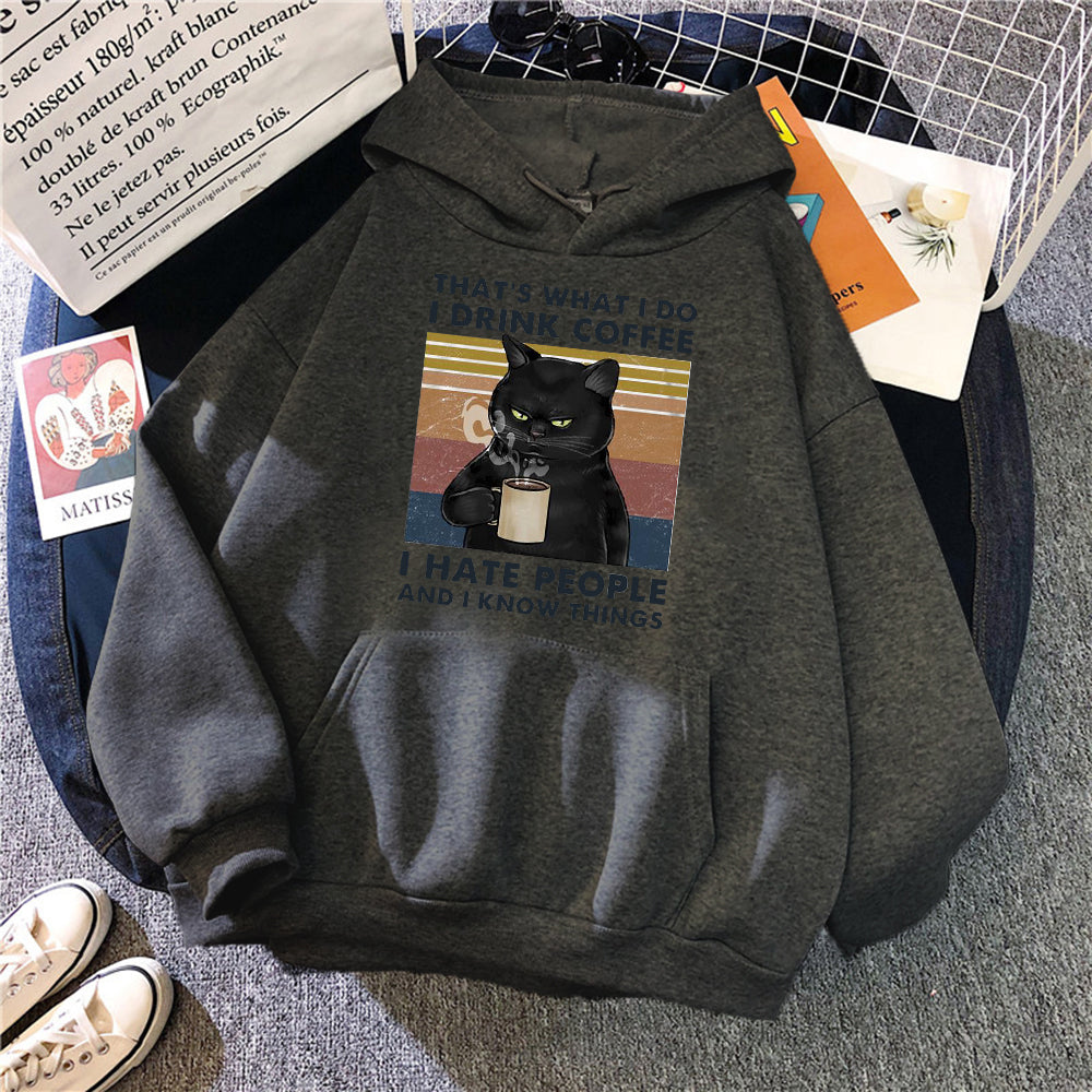Women's Creative Versatile Printed Cat Hoodie