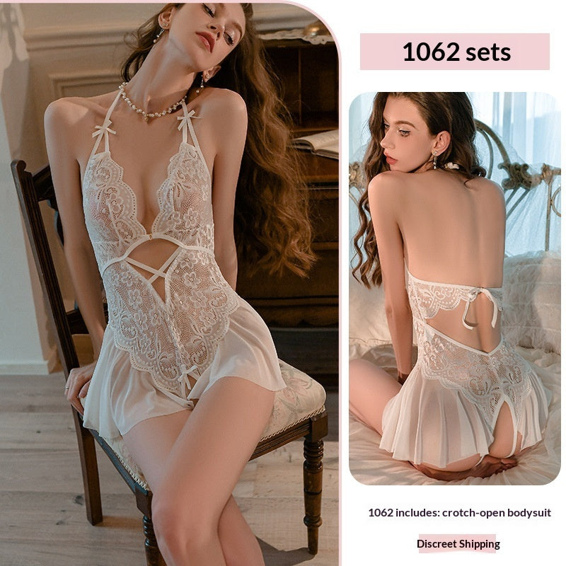 Lace Halter-Neck Seductive Bodysuit