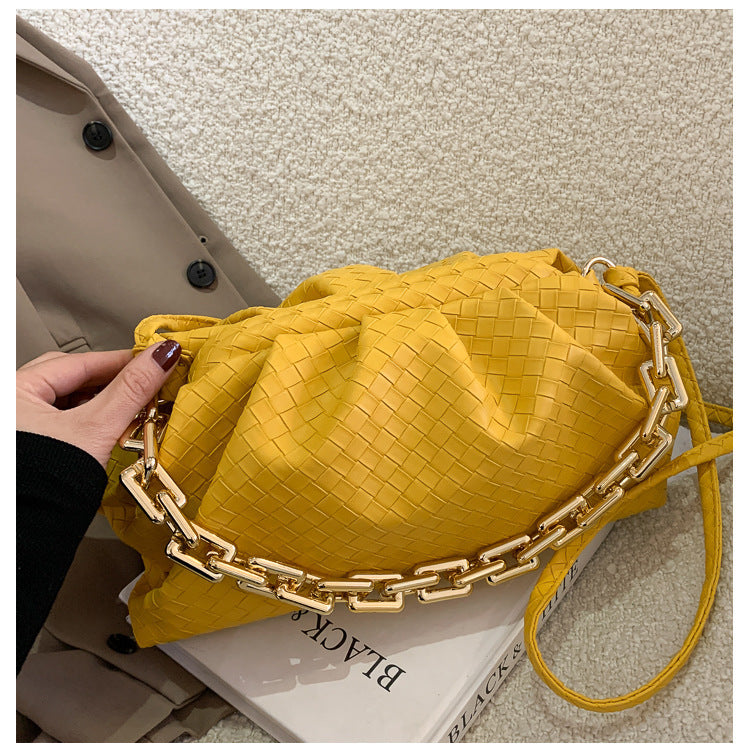 Fashion Fold Simple Chain Cloud Messenger Shoulder Bag