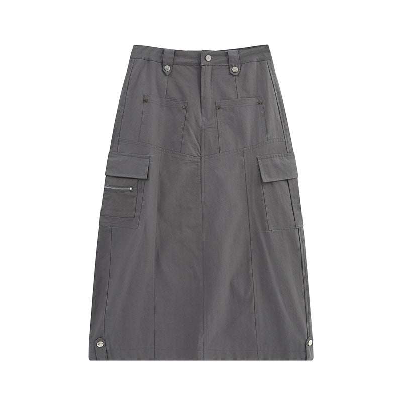 Split Straight Japanese Style Slim Fit Skirt