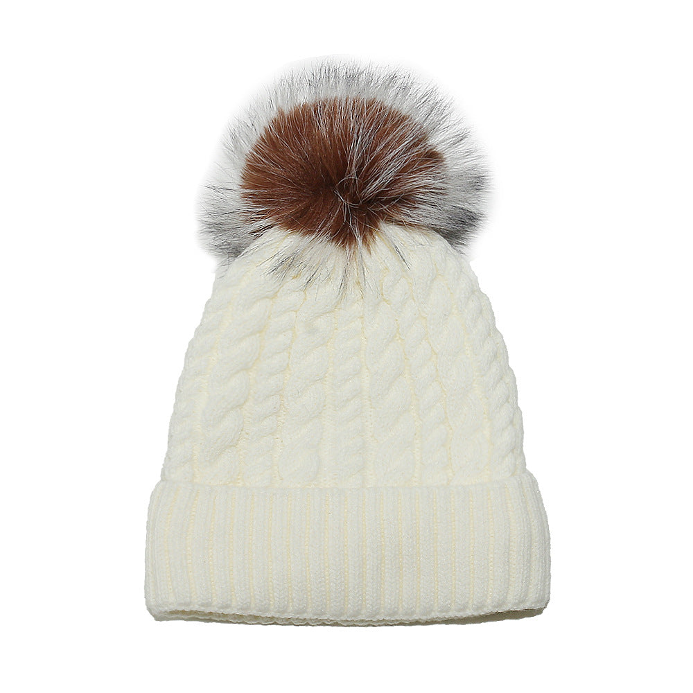 Fleece Lined Padded Warm Keeping Solid Color Woolen Hat