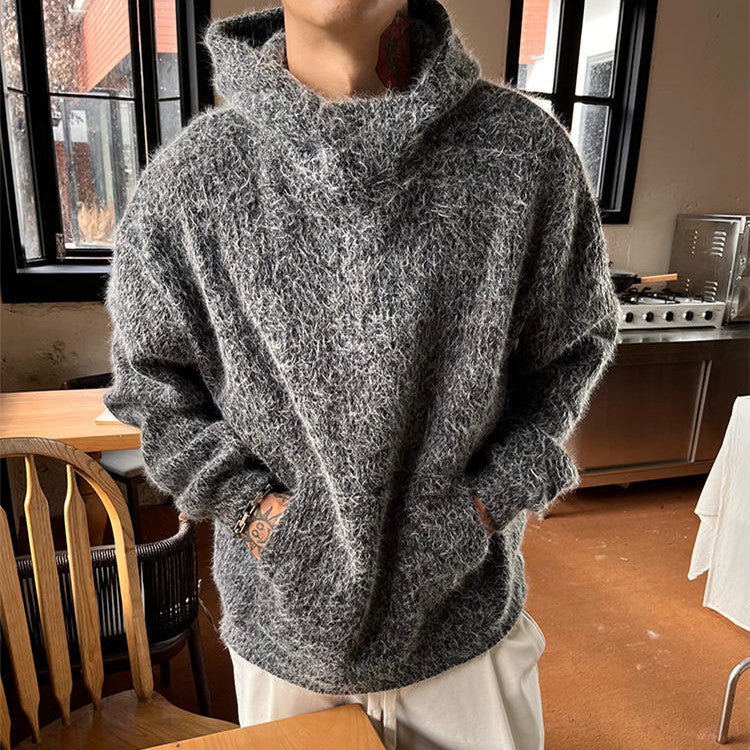 Men's Winter Thickened Pullover Long Sleeve Velvet Hooded Sweater
