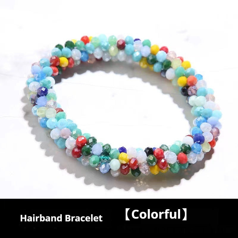 Crystal Color Elastic Rubber Band Hair Ring Ponytail Simple