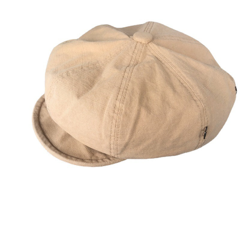 Minimalist Washed Cotton Solid Color Beret Children