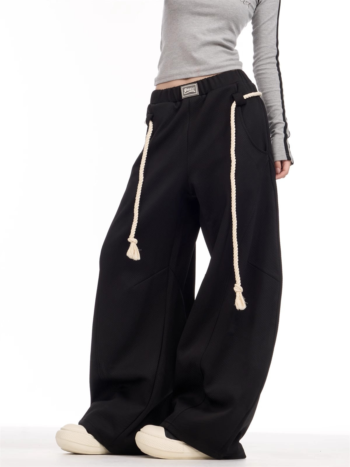 Retro Sports Pants Female Loose Wide Leg Leisure Sweatpants
