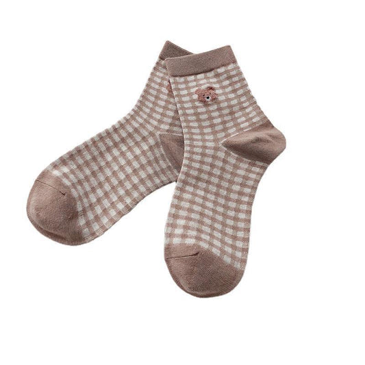 Cute Cartoon Bear Socks For Women Ins