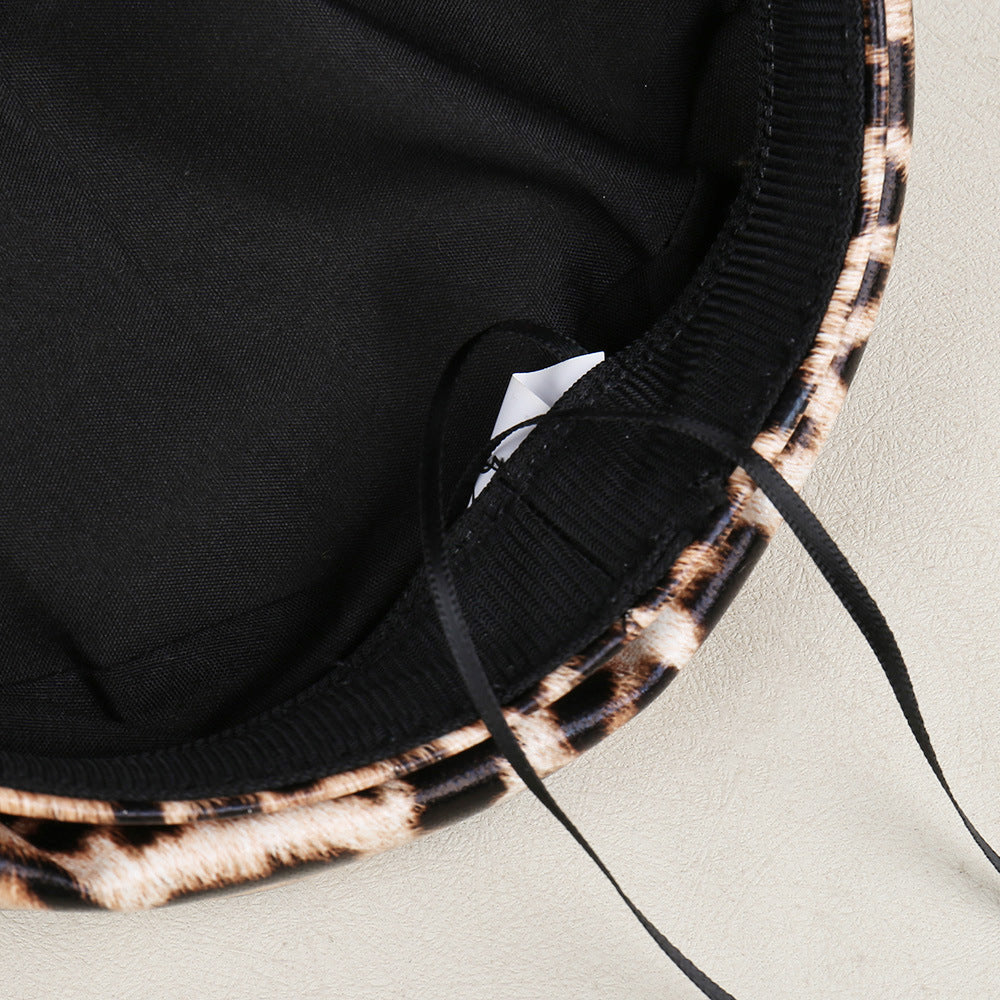 Rare Leopard-print Soft PU Leather Baseball Cap