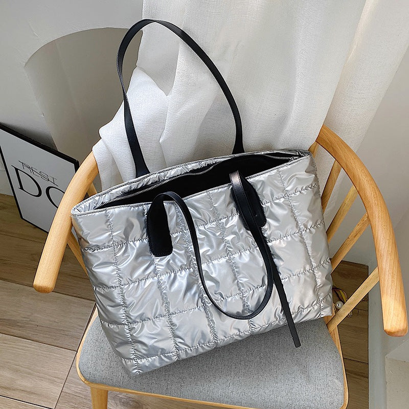 Trendy Lady's Bag, Solid Color Quilted Bag,Practical, Large-capacity Fashion Handbag