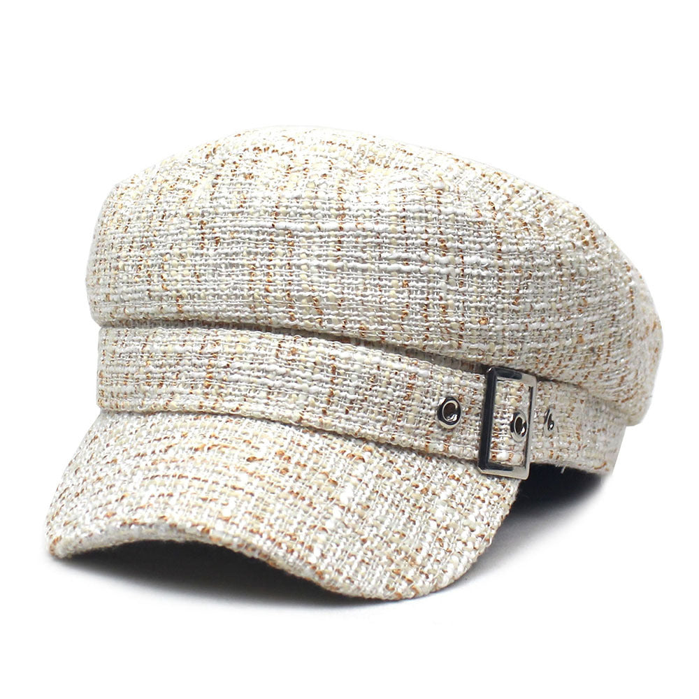 Women's Beret Autumn And Winter Black And White Plaid