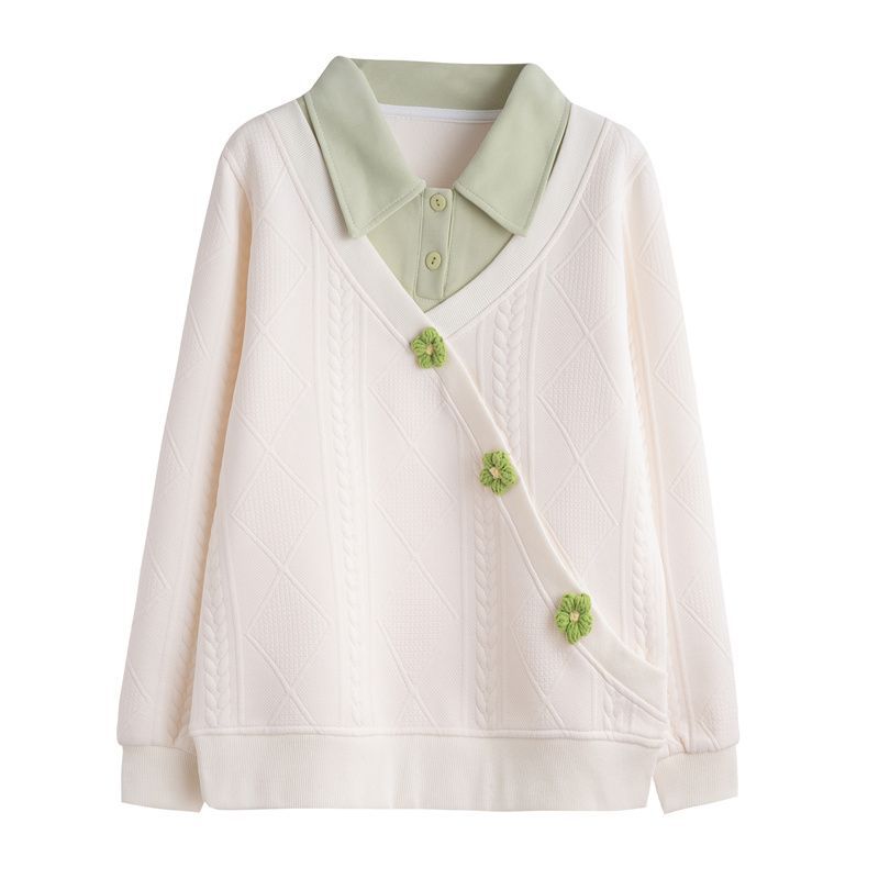 Plus Size Fake Two Pieces Sweater Women's Design Sense