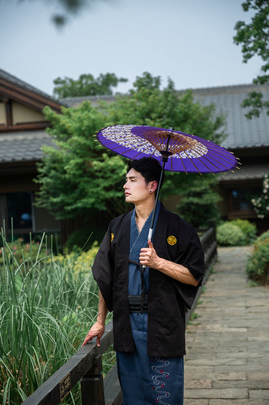 Japansk Kimonojakke Til Mænd, Haori Med Broderi, Samurai Overtøj, Frakke Med Bomuldsfoer Og Bælte, Japansk Nyt Tøj