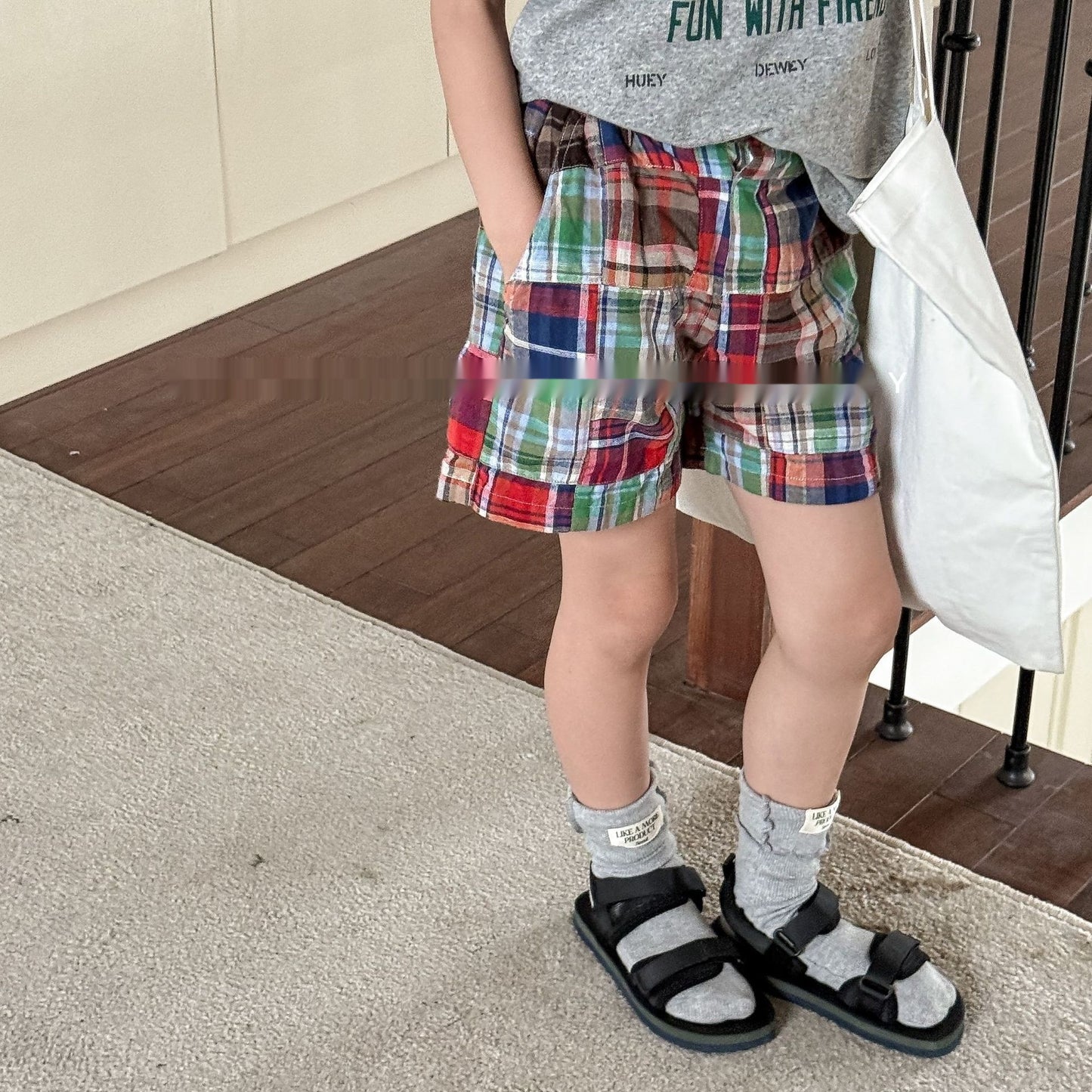 Summer Wear Fashion Stitching Short Boy And Girl Pants