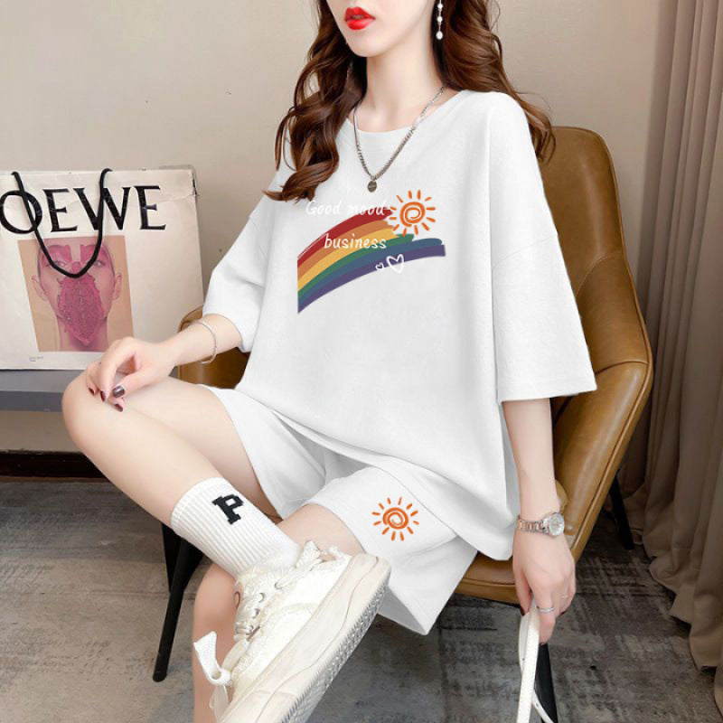 Loose And Slimming Sport Shorts Two-piece Set
