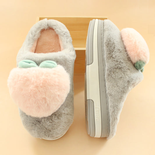 Wear High-heeled Thick-soled Non-slip Cotton Slippers Indoors And Outdoors