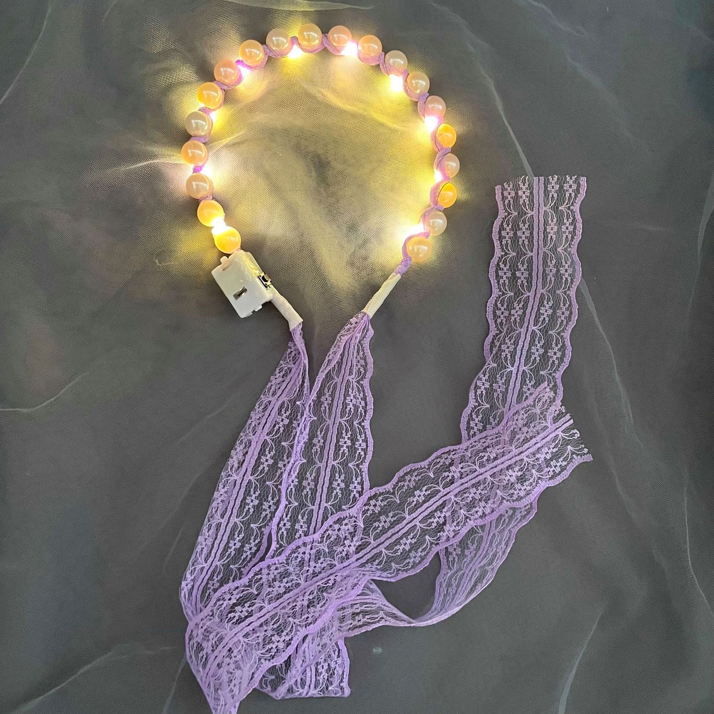 Fairy Luminous Hair Band Hair Band A System With Female Tie Hair Gentle Lace Pearl Band Headdress