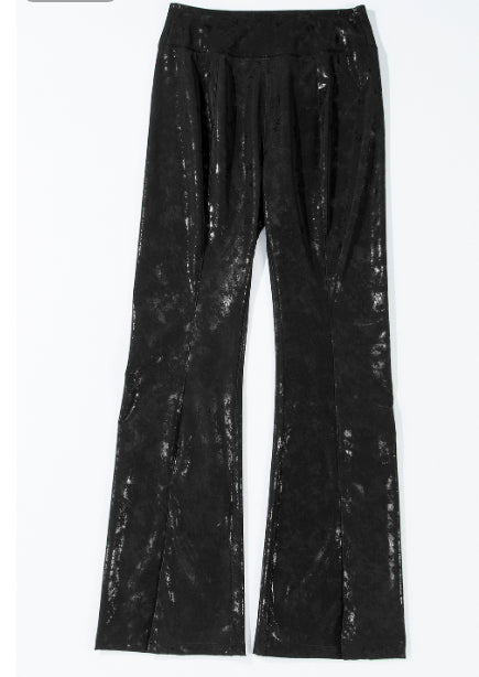 Black Faux Leather Splits High Waist Leggings