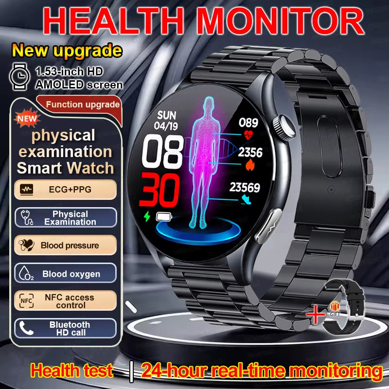 2025 New Smart Watch NFC ECG+PPG Blood Oxygen Uric Acid Blood Pressure Sapphire Smartwatch Men for Android Ios Smart Watch Men