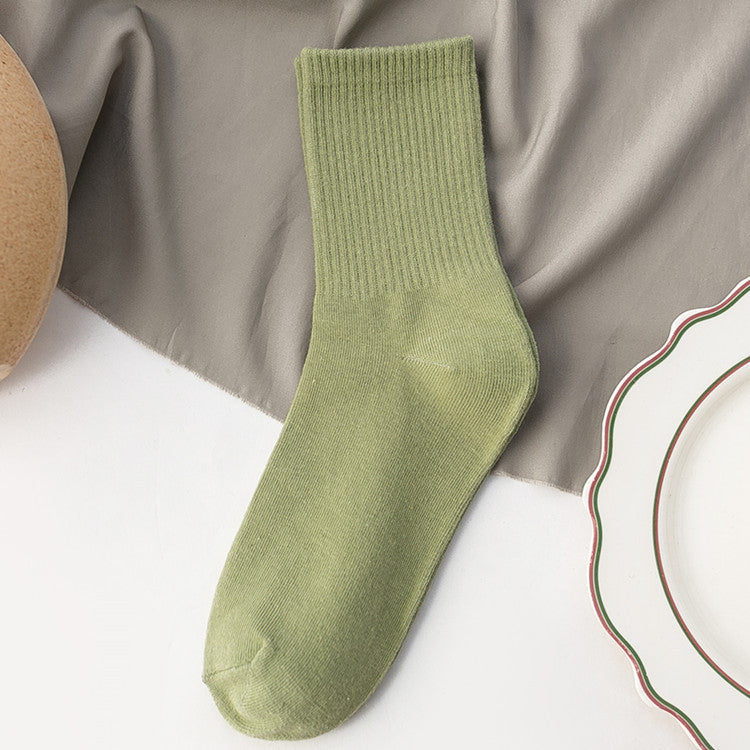 Candy-colored Mid-calf High Rubber Band Student Sports Socks