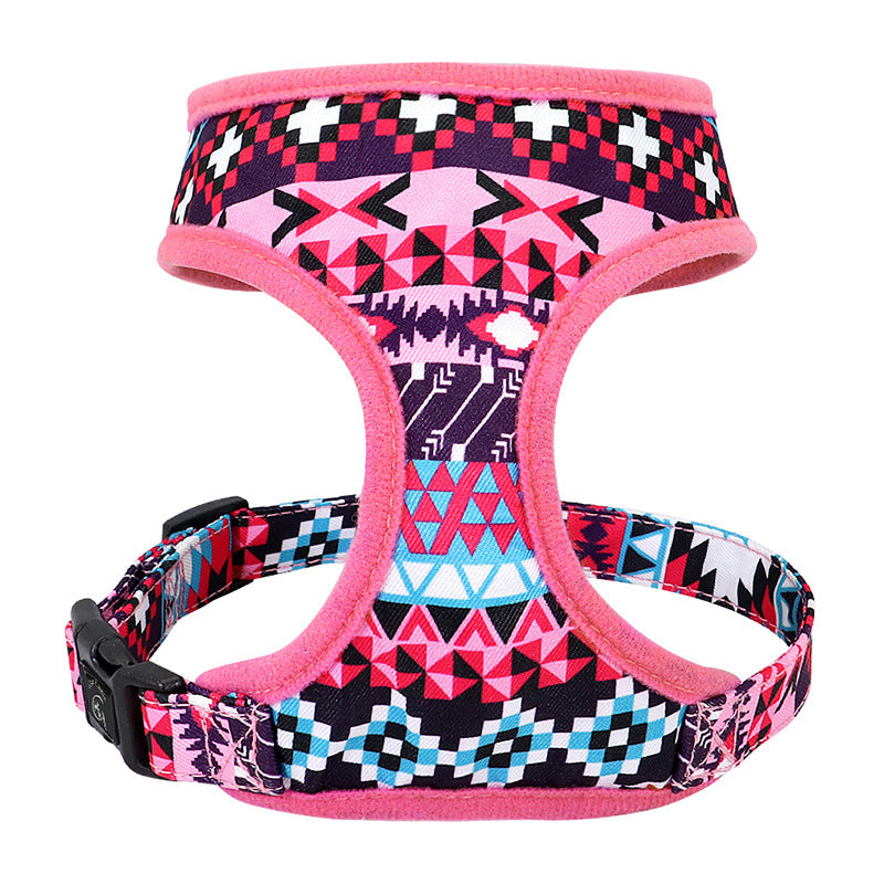 New Plaid Pet's Chest-back Trendy Small And Medium Sized Dog Breathable Chest Strap Dog Traction