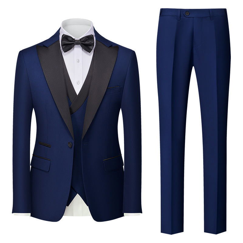 Korean-style Slim-fit Three-piece Suit Set
