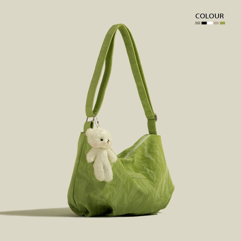 New Mori Style All-match Commute High-grade Velvet Large Capacity Lightweight Tote Bag