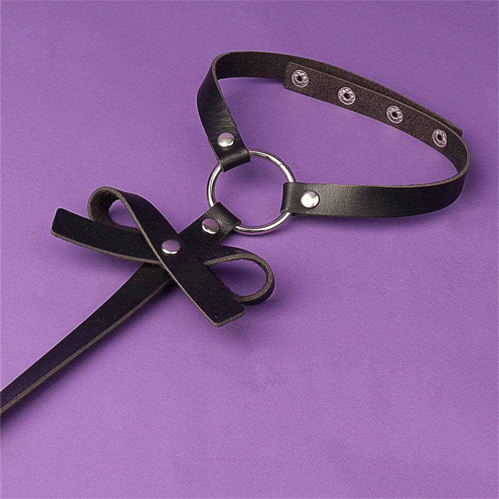 Sexy Ladies Bow Belt Personality Fashion Choker One Strap Punk  Harness