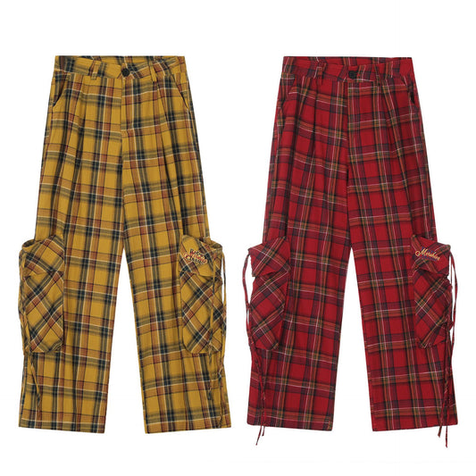 Women's Retro Plaid Casual Trousers