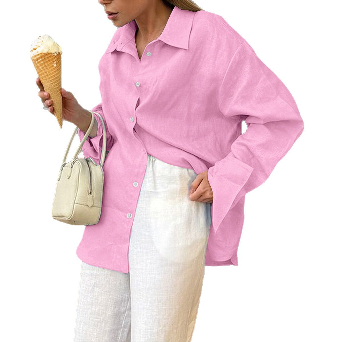 European And American Leisure Vacation Solid Color Long Sleeve Women