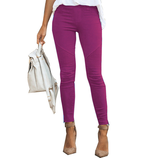 Mode Casual Asymmetriske Leggings med Slank Pasform