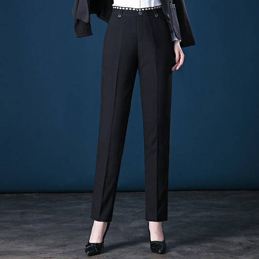 Straight High Waist Temperament Commuter Trousers