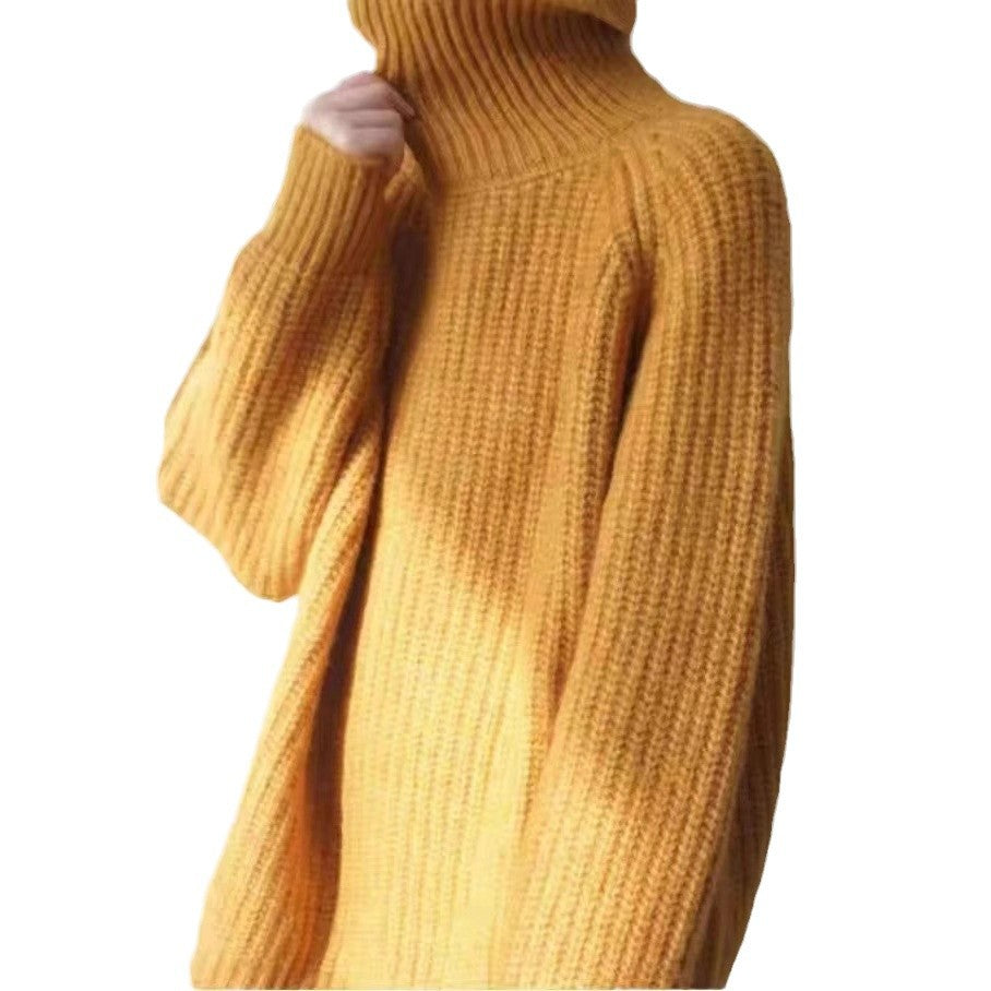 Loose And Idle All-matching Fashion Casual Turtleneck Sweater For Women