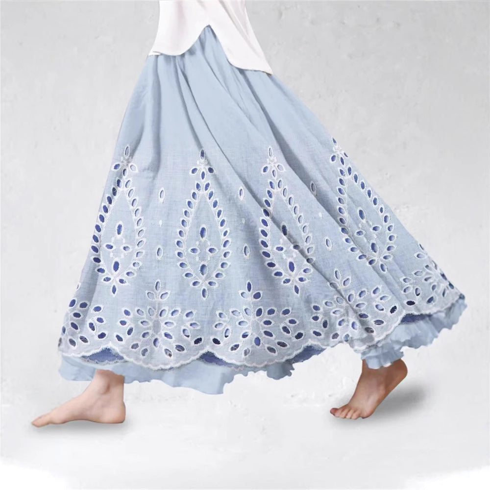 SpringSummer Fashion New Arrival Womens Big-Flared 3D Printed Skirt