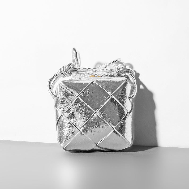 New Woven Box Rhombus Diagonal Bag