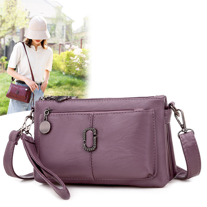Female Pu Leather Hand Bill Of Lading Shoulder Bag  Slant Cross Bag