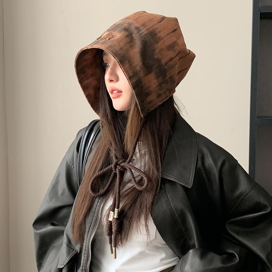 Autumn Winter Japanese Hat Women's Tie-dye Bucket Hat