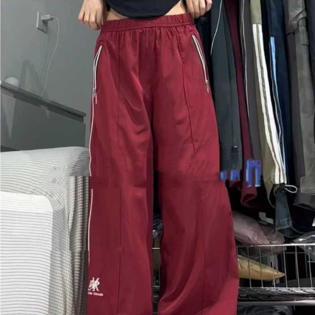 Side Zipper Sports Pants Women's Loose Casual Pants
