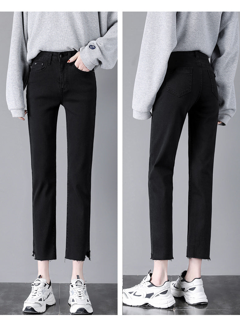 High Waisted Slim Female Trousers With Small Cigarette Tube
