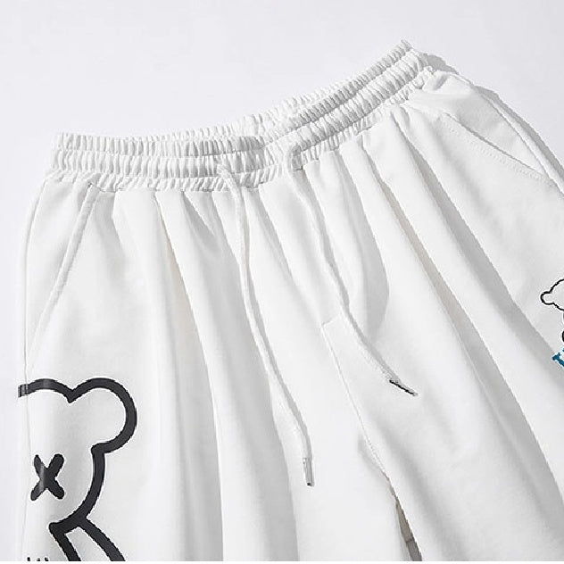 High-waisted Casual Sports Pants Loose Wide Leg Five-point Pants