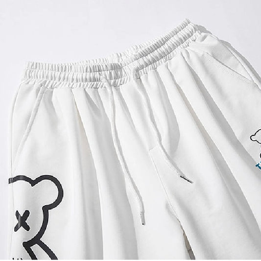 High-waisted Casual Sports Pants Loose Wide Leg Five-point Pants