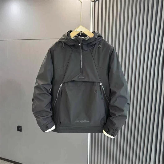 Submachine Jacket With Half Zipper Pullover Hood