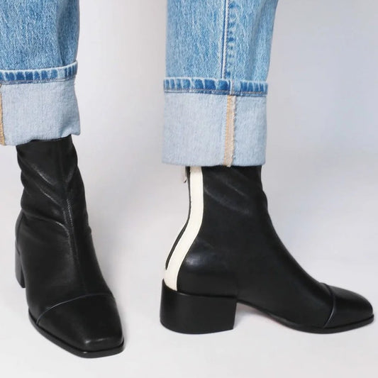Simple Square-toe Ankle Boots For Women