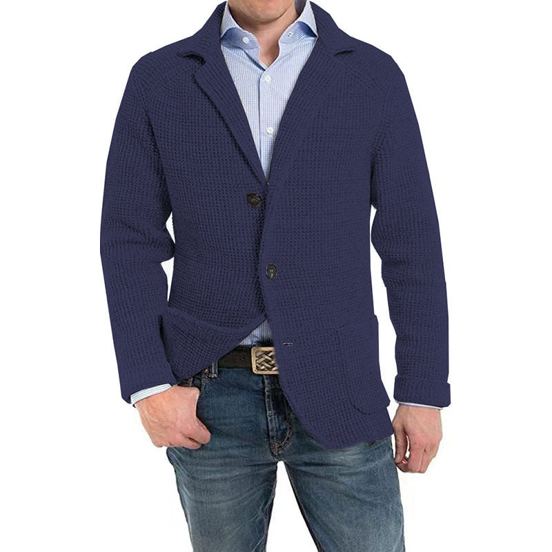 Herre Strikket Cardigan Sweater