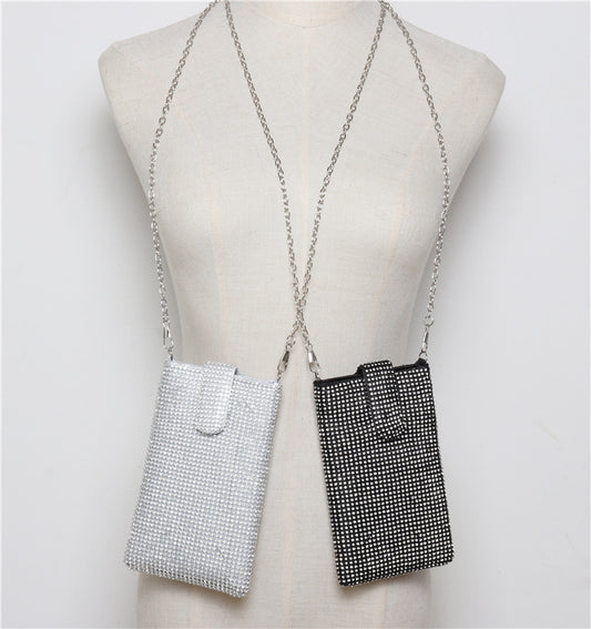 Diamond-studded Mobile Phone Bag Diagonal Small Bag Coin Purse