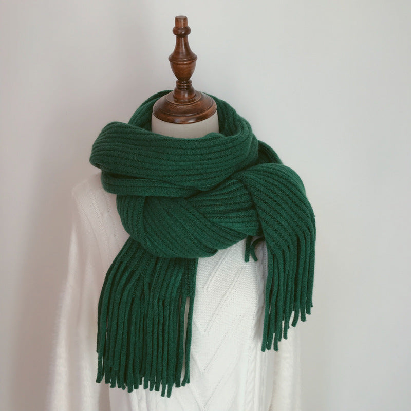 Versatile New Knitted Couple Thickened Warm Wool Scarf