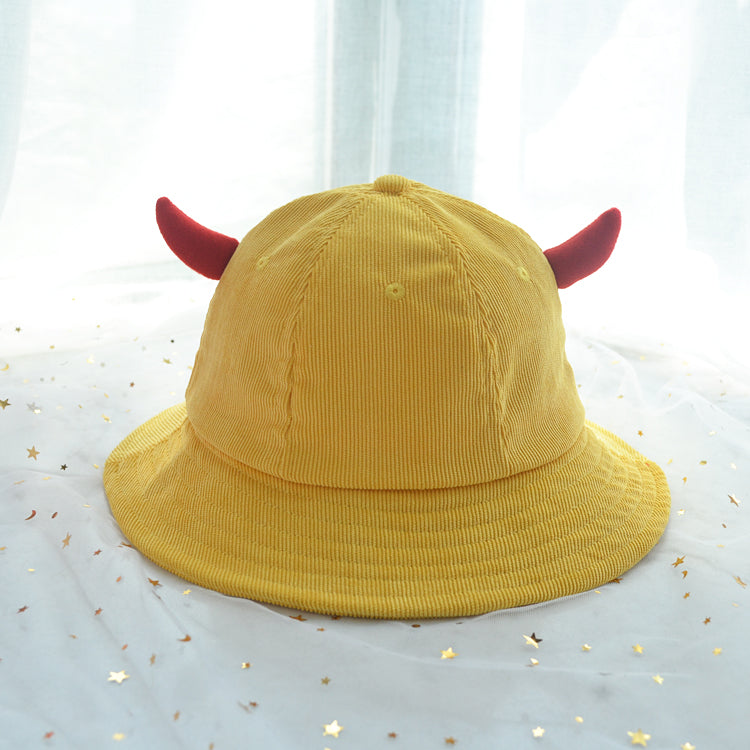 Ears Cute Sweet Soft Girl Corduroy Basin Hat