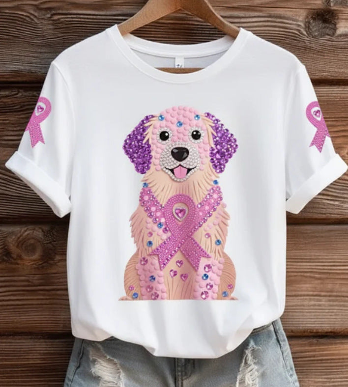 Loose Casual Animal Women's Tops Digital Printed T-shirt