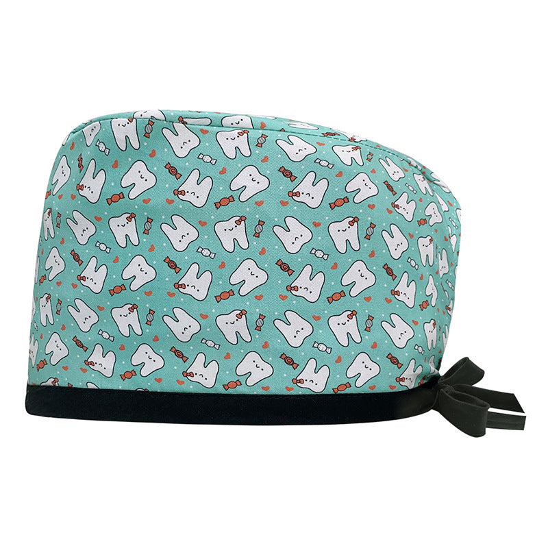 Cotton Printed Operating Cap Dentist Dental Clinic Scrub Cap Men