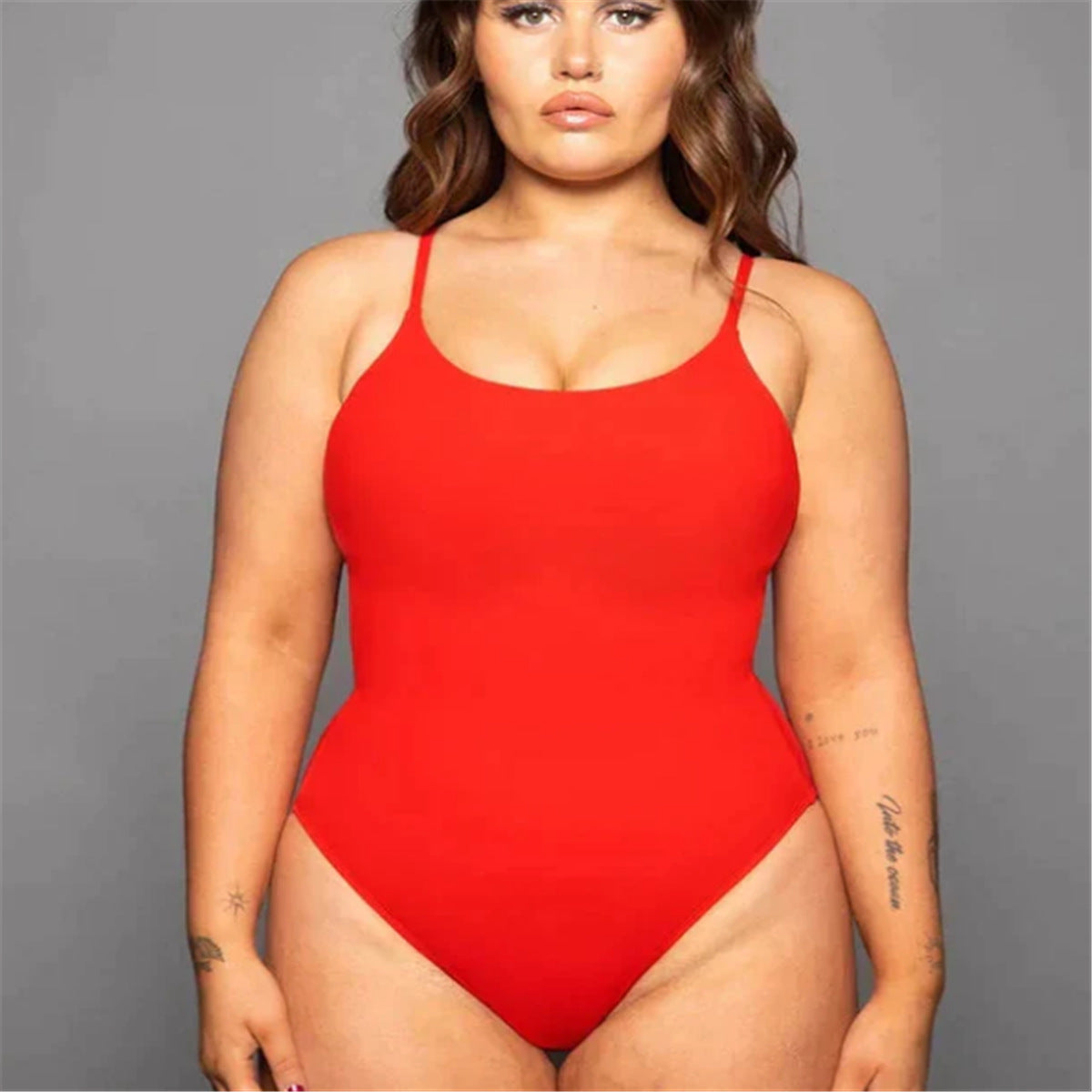 Sling Backless Tether Plus Size Solid Color Triangle One-piece Swimsuit