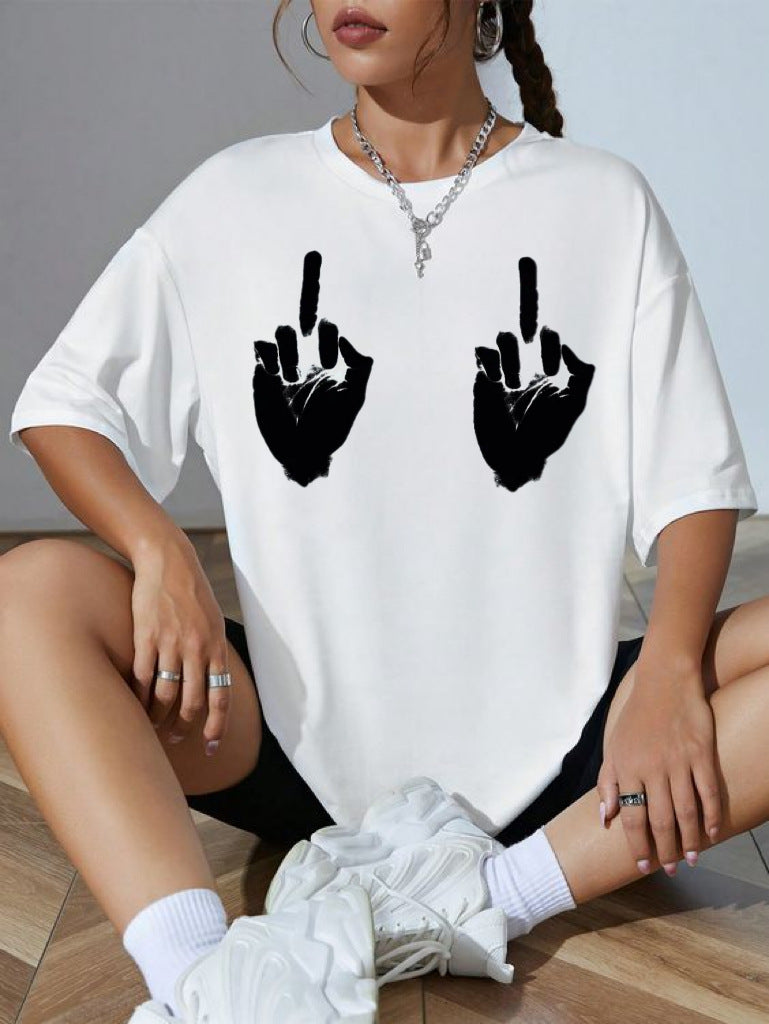 Summer Pattern Letter Print Short-sleeve T-shirt Top